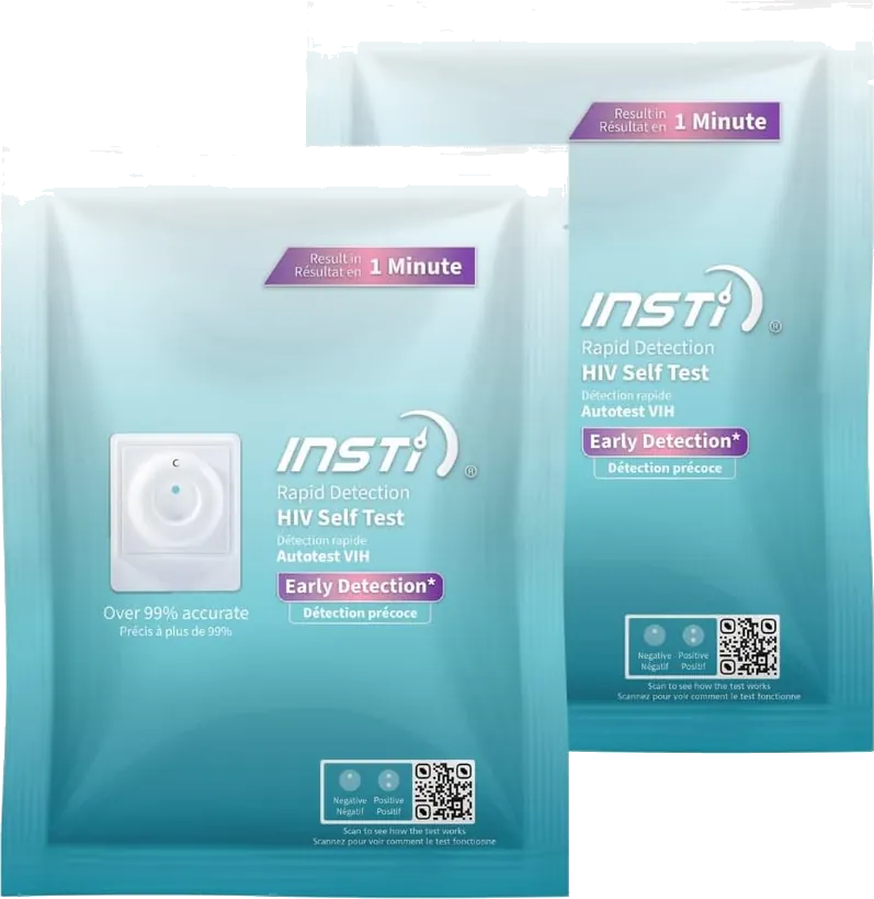 INSTI HIV Self Test — 2-pack, two sealed pouches (English)